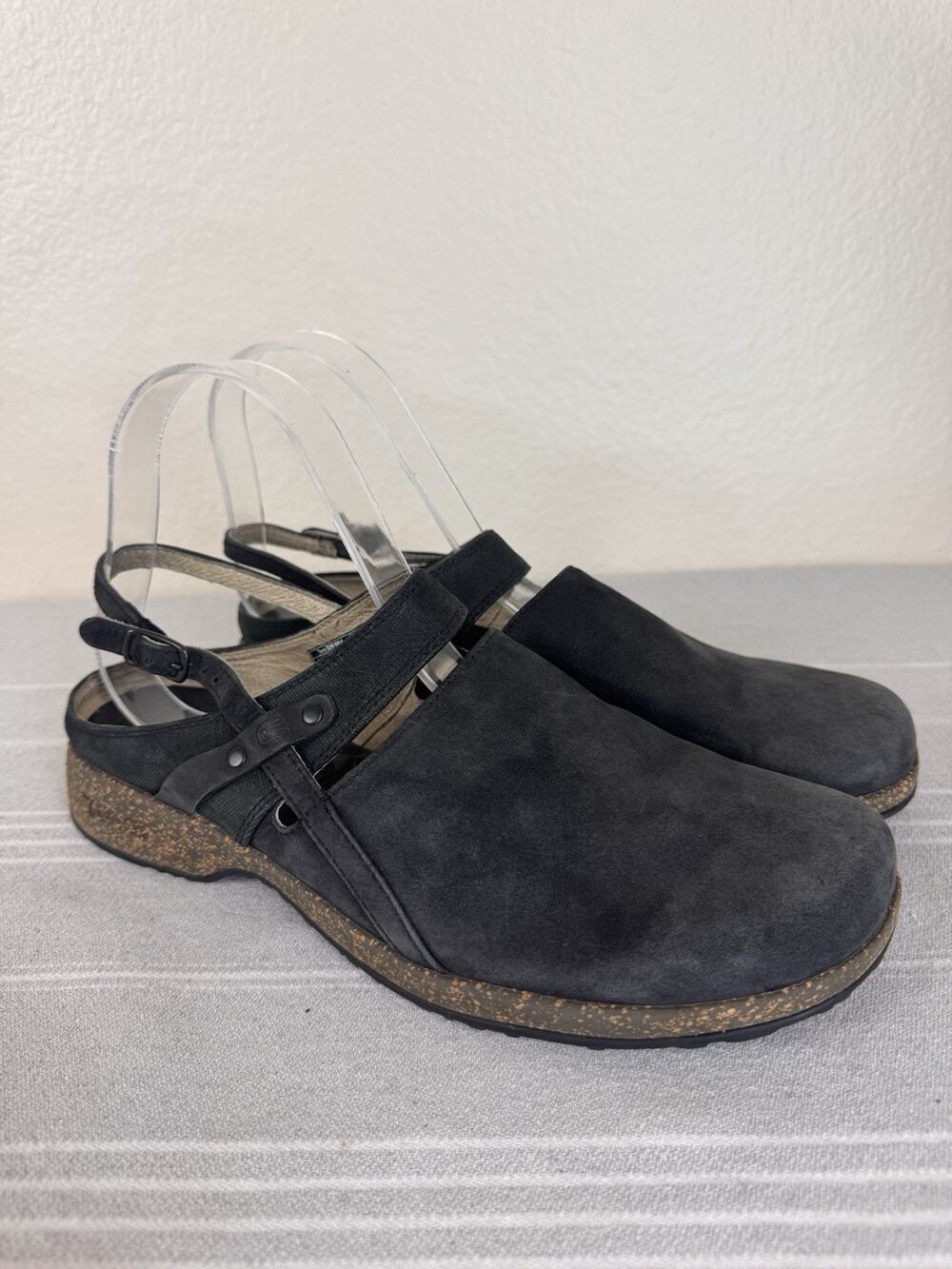 Teva Ventura 6934 Suede Leather Slingback Clogs Boho Artsy Lagenlook Black 8
